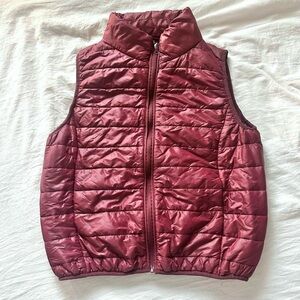 Kids Burgundy Puffer Vest